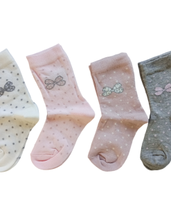 Kız Çocuk Fiyonk Desenli Soket Çorap