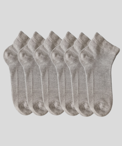 Erkek 6'lı Set Bambu İplik Gri Patik Çorap